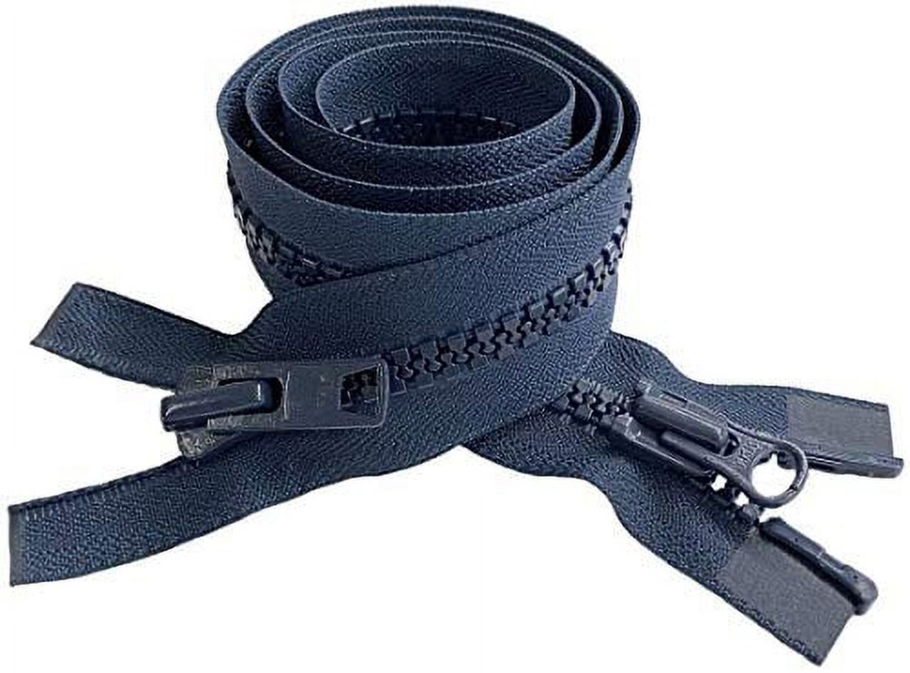 #10 Vislon Molded Separating Two-Way YKK Heavy Duty Jacket Zipper - Choose Your Length & Color - 1 Zipper Per Pack - Made in The United States (Navy - 560, 30" Inches)
